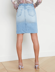 L'Agence Tylee Knee Length Denim Skirt