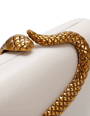 Austin Blaze Fiona Serpent Leather Clutch in Ivory