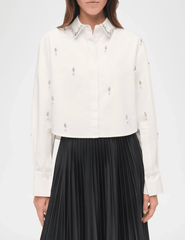 Simkhai Renata Embellished Cropped Shirt