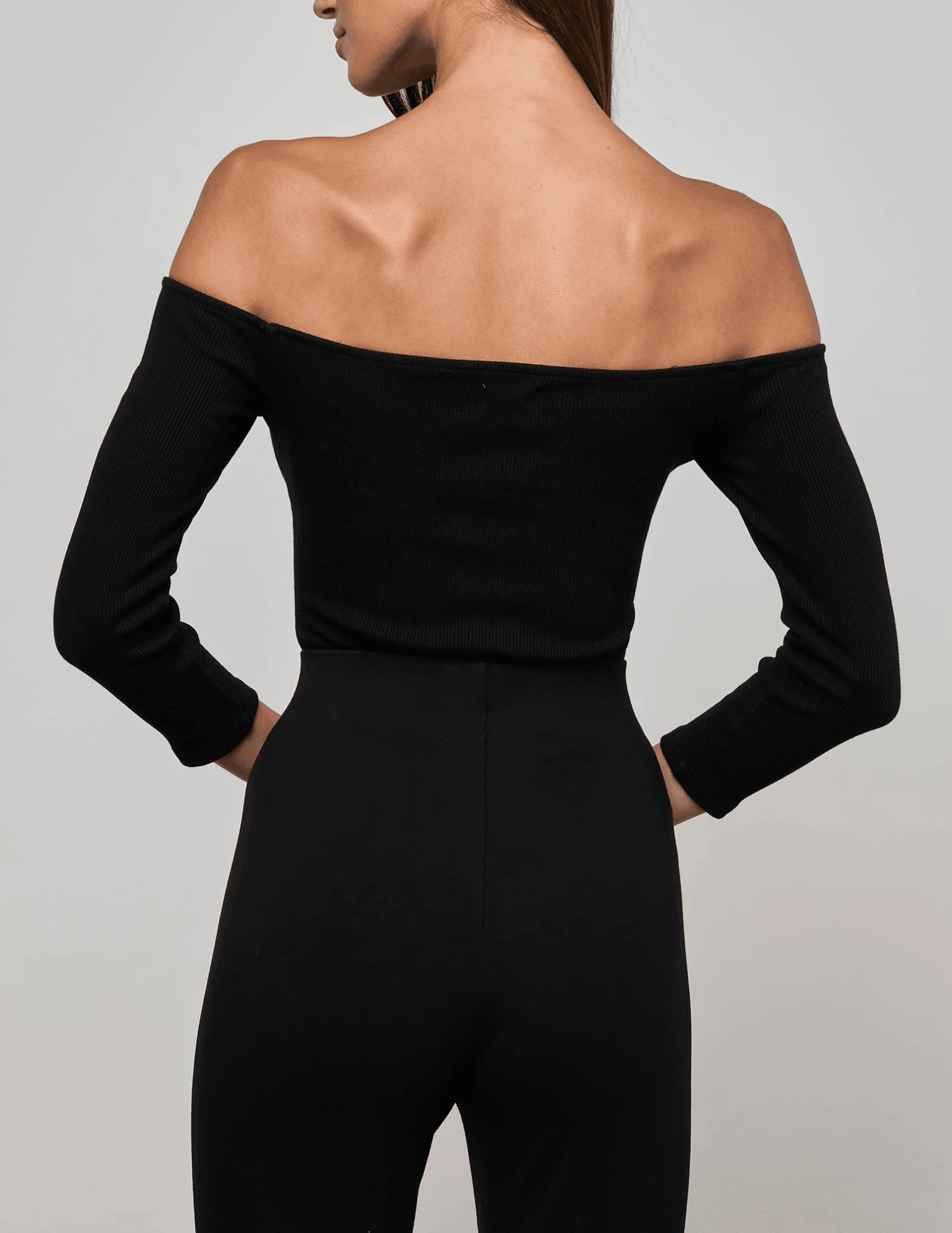 L'Agence - L'AGENCE Evelyn Off Shoulder Bodysuit in Black - Buy Online
