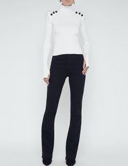 L'Agence Reeves Shoulder Pad Button Detail Turtleneck