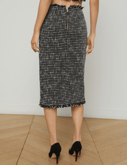 L'Agence Tai Tweed Midi Skirt