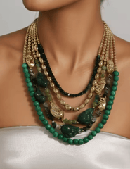 St. Barths La Robe - St. Barths La Robe Lulu Layered Beaded Necklace in Green - Buy Online