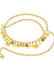 PRE-ORDER-Fleur de Camélia  Leather Charm Chain Belt