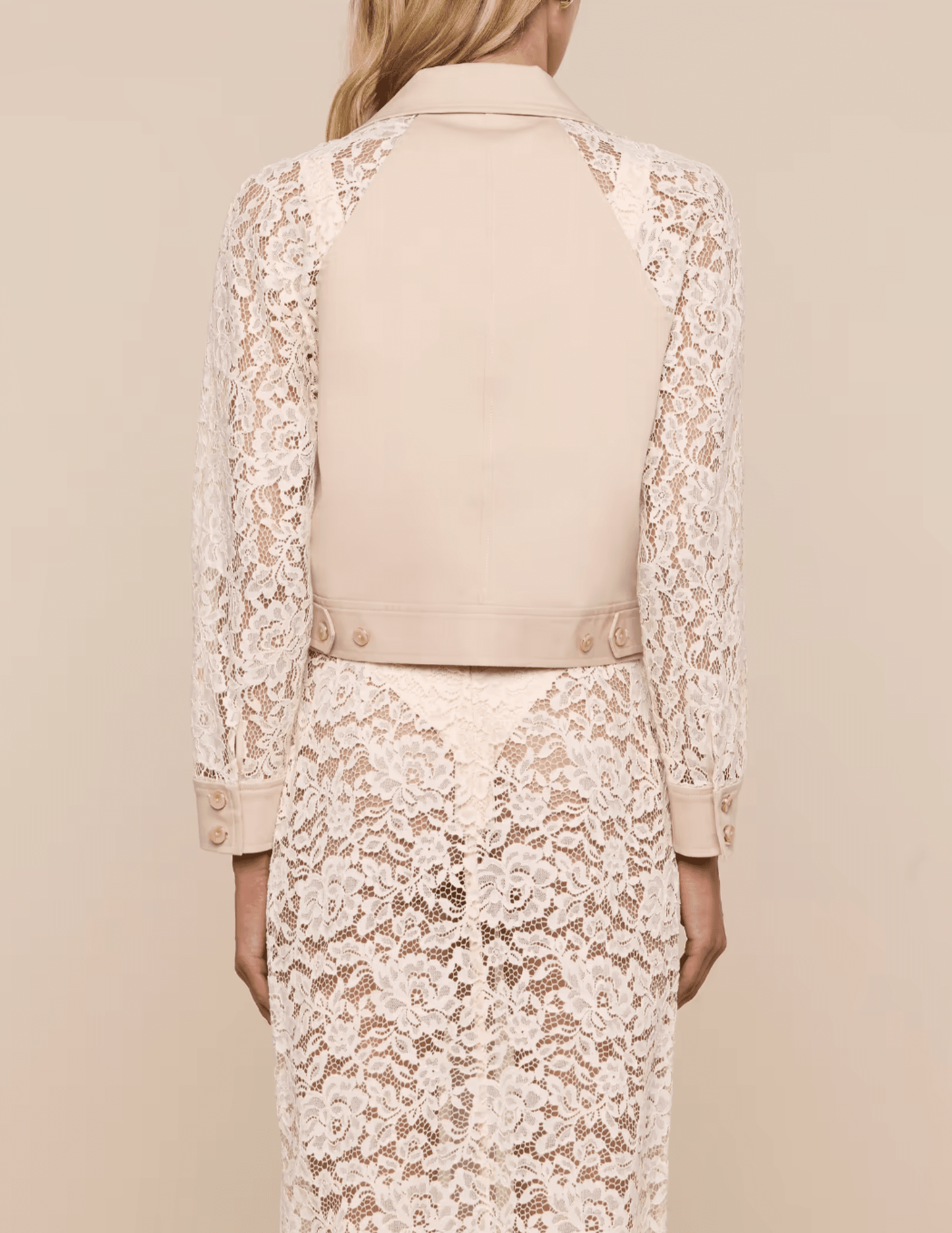 L'Agence - PRE-ORDER-L'AGENCE Novelle Lace Trench in Biscuit - Buy Online