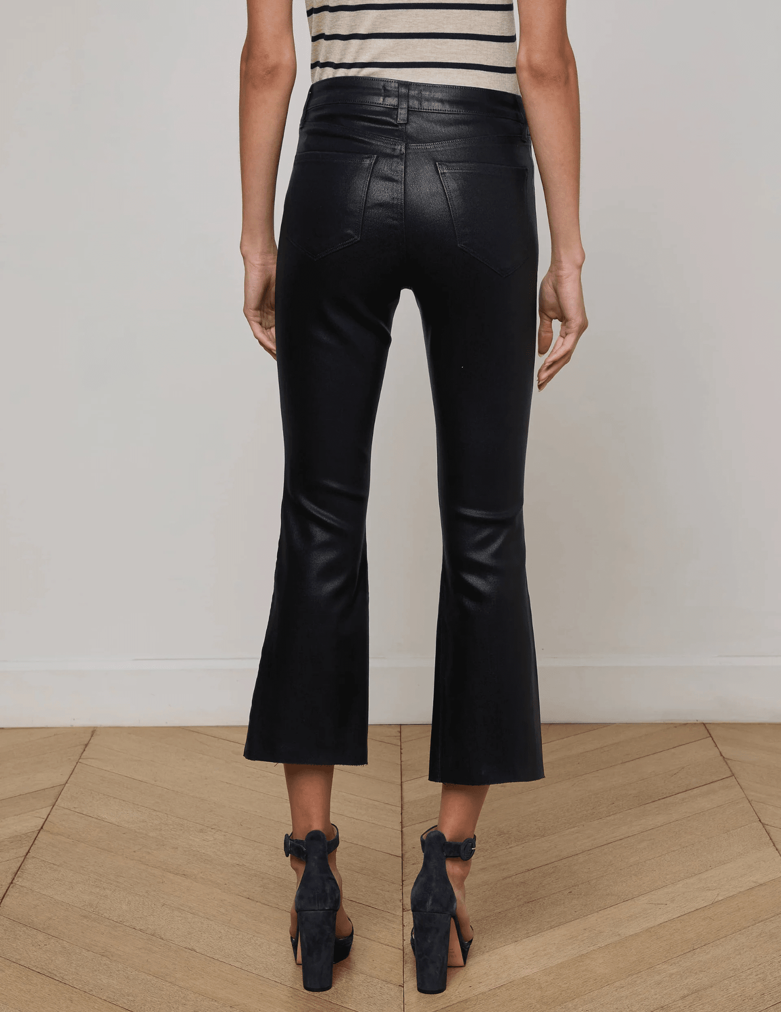 L'Agence - L’AGENCE Kendra Coated Cropped Jeans In Metro Coated - Buy Online