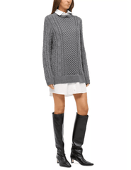 STAUD Aldrin Combo Sweater Mini Dress