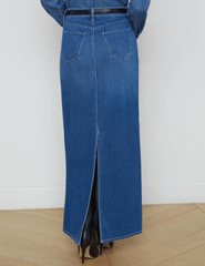 L'Agence Miriam Denim Maxi Skirt