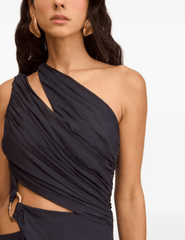 Cult Gaia - Cult Gaia Zan One Shoulder Gown in Deep Lake - Buy Online