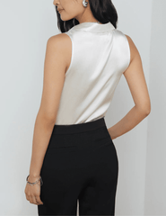 L'Agence Colter Cowl Neck Sleeveless Blouse