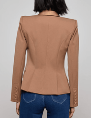 L'AGENCE Imogen Satin Lapel Blazer in Cinnamon Swirl-SALE