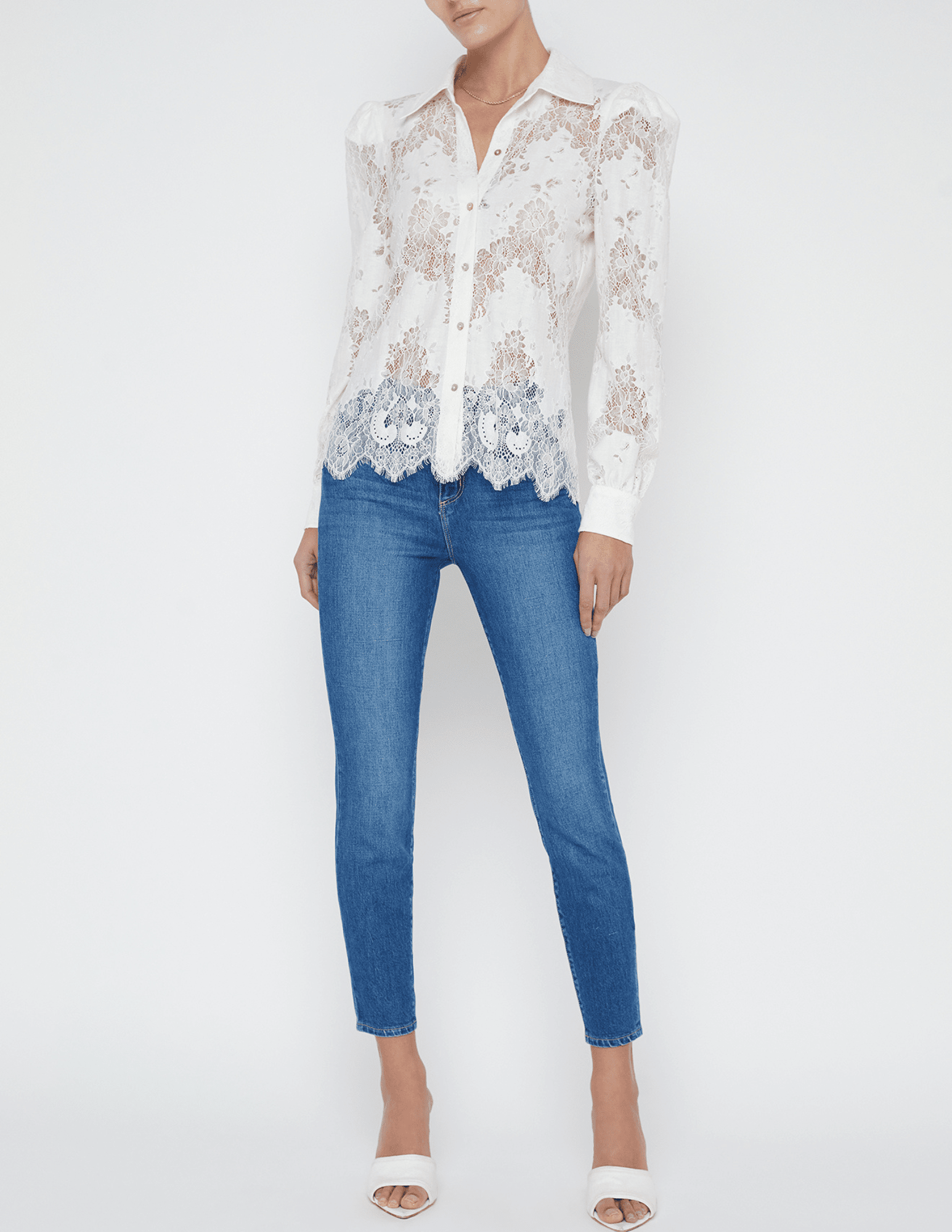 L'AGENCE Jenica Chevron Lace Blouse L'AGENCE Jenica Chevron Lace Blouse
