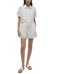 Simkhai Keyla Embroidered Short Sleeve Shirt