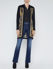 L'Agence Beverly Silk Panel Cardigan