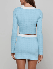 PRE-ORDER-L'AGENCE Adaline Swim Cardigan in Powder Blue