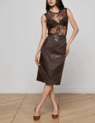L'AGENCE Brax Floral Lace Tank in Dark Brown