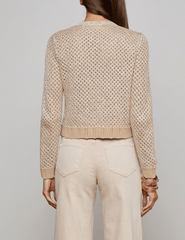 L'AGENCE Blanca Sequin Cropped Sequin Cardigan