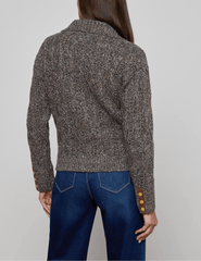 L'Agence - L'AGENCE Shilo Cable Knit Cardigan in Carafe Brown Multi - Buy Online