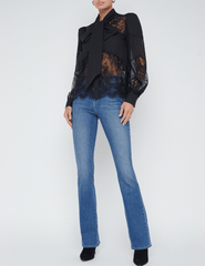 PRE-ORDER-L'Agence Emmalina Tie Neck Mix Blouse