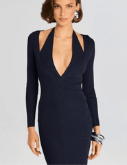 Retrofête Odelia Halter Knit Midi Dress