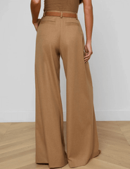 L'AGENCE Chelsy Wide Leg Pant in Dark Macchiato