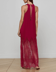 L'Agence - L'AGENCE Adalynn Combination Pleated Maxi Dress - Buy Online