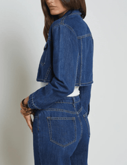 L'Agence Genevie Cropped Denim Jacket