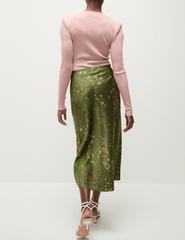 PRE-ORDER- Veronica Beard Clover Stretch Silk Midi Skirt