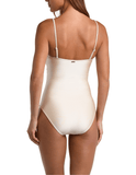 L'Agence Lily Cut-out Ruched One Piece Swimsuit
