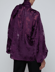 PRE-ORDER-L'AGENCE Rhett Lace Oversized Blouse in Medium Violet