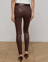 L'AGENCE Marguerite Coated High Rise Denim Jean in Chocolate Coated