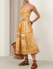 PRE-ORDER-Zimmermann Lucky Corset Midi Dress
