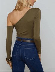 L'Agence Hattie Off-Shoulder Long Sleeve Top