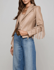 PRE-ORDER- L'Agence Vashti Fringe Leather Blazer