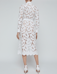 PRE-ORDER-L'Agence Emilio Eyelet Midi Shirt Dress