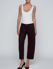 PRE-ORDER-L'AGENCE Dolores Low Rise Bow Leg Jean in Bordeaux
