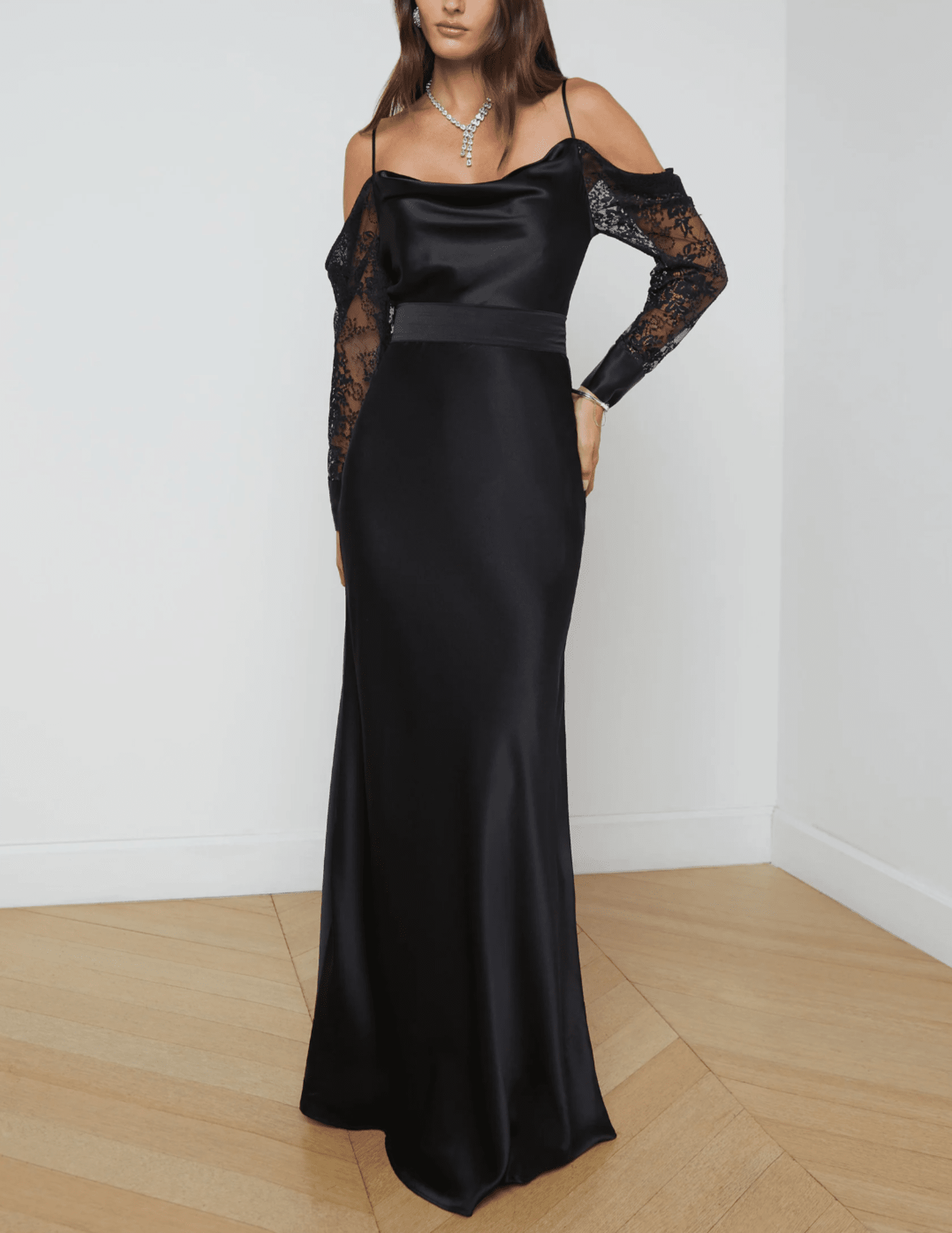 L'Agence - L'AGENCE Ryker Silk Maxi Skirt in Black - Buy Online