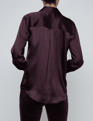 PRE-ORDER-L'AGENCE Divya Pintuck Blouse in Dark Malbec