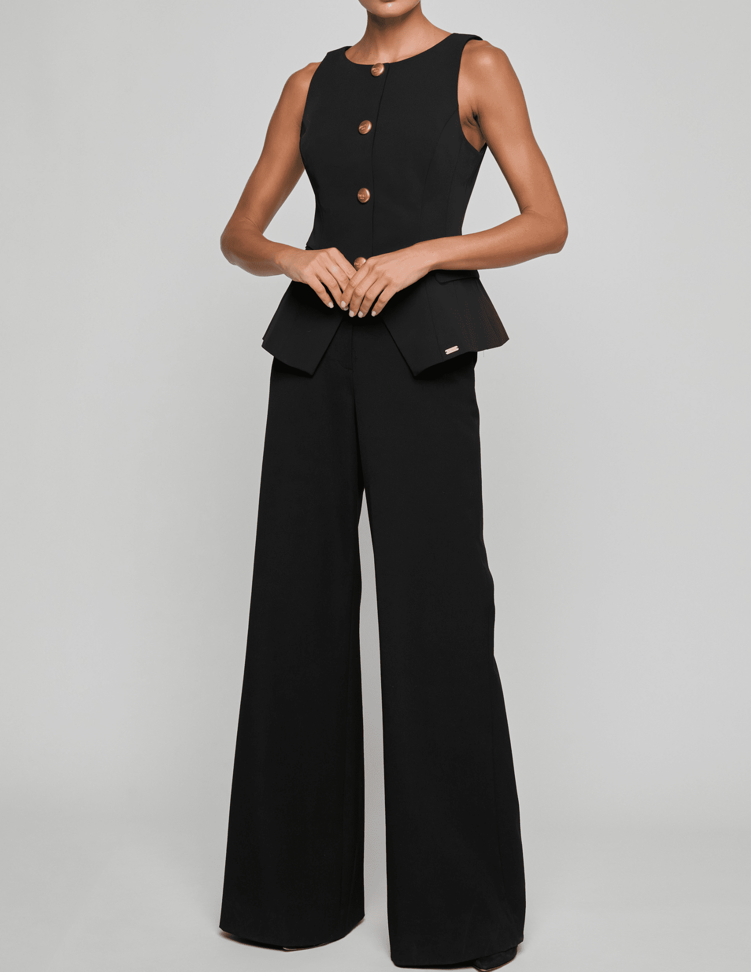 L'Agence - PRE-ORDER-L'AGENCE Tessa Racer-Neck Vest in Black - Buy Online