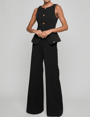 L'Agence - PRE-ORDER-L'AGENCE Tessa Racer-Neck Vest in Black - Buy Online