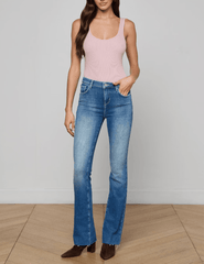 L'Agence - L'AGENCE Nica Scoop Neck Bodysuit in Pale Rose - Buy Online