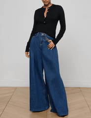 L'AGENCE Ronda Knit Henley Top