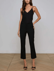 L'AGENCE Ketra Cropped Bootcut Trouser in Black
