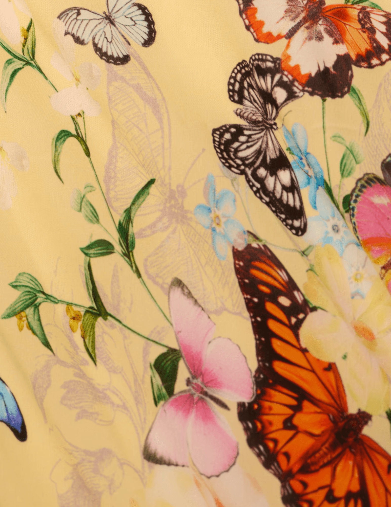 L'Agence - PRE-ORDER-L'AGENCE Klaire Cover-Up Maxi Skirt in Pale Yellow Garden Butterflies - Buy Online