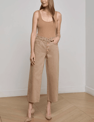 L’AGENCE Liora High Rise Cropped Jean in Dark Cappuccino