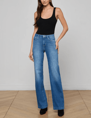 L'AGENCE Clayton High Rise Wide Leg Jean in Riverside
