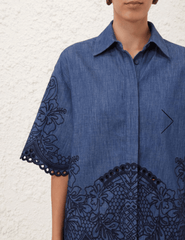 PRE-ORDER-Zimmermann Coco Embroidered Denim Shirt
