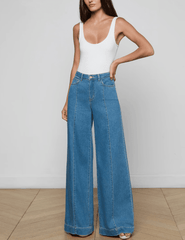 L'Agence - L'AGENCE Sandy Center Seam Wide Leg Jean - Buy Online