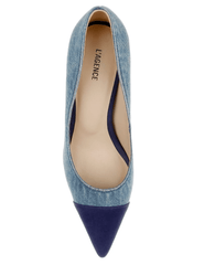 L'Agence - L'AGENCE Kendelle Denim Pump in Light Wash - Buy Online