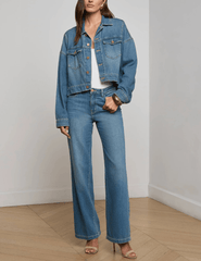 L'AGENCE Vianney Hi-Lo Denim Jacket in Fargo